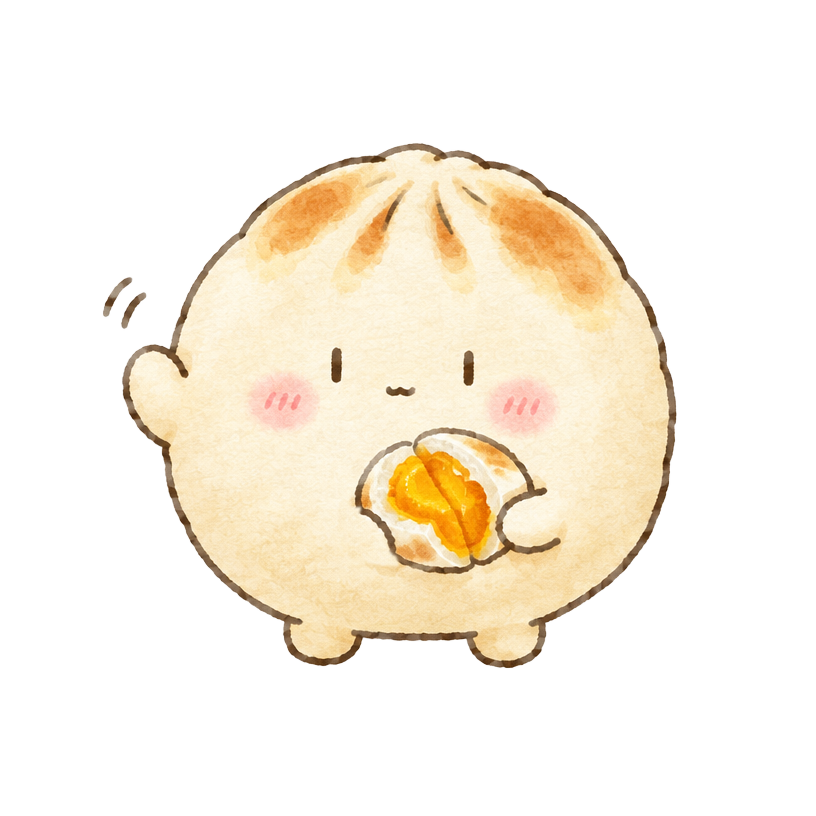 Bun, a little salted egg yolk bun